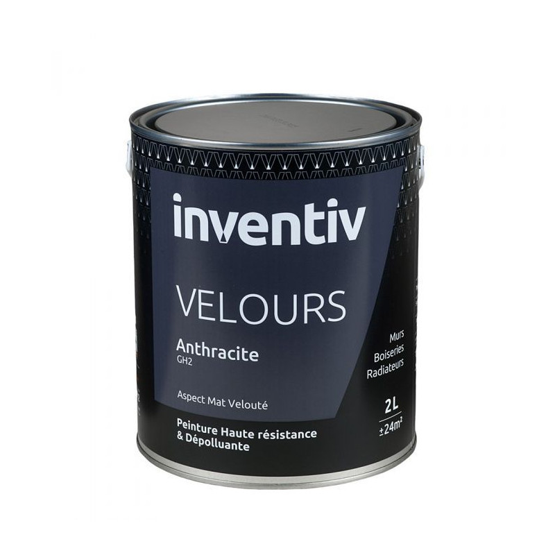 Peinture Velours Anthracite GH2 2 L INVENTIV