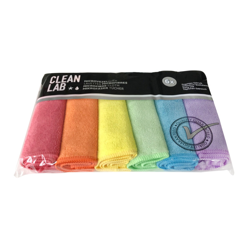 MICROFIBRE MULTICOLORE 35X35CM 6P