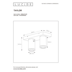 SPOT PLAF. TAYLOR 2XGU10/5W IP44 DTW NR SPOT PLAF. TAYLOR 2XGU10/5W IP44 DTW NR