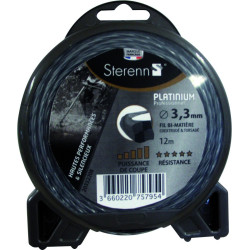 Fil torsadé Platinium pour coupe-bordure Ø 3,3 mm 12 m