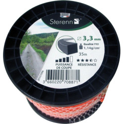 Fil carré pour coupe-bordure Ø 3,3 mm 35 m