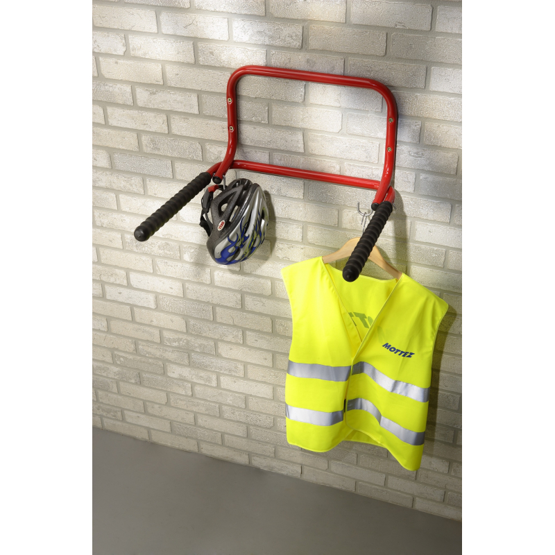 Porte-vélos pour le garage coloris rouge Mottez fixation murale capacité 2  vélos
