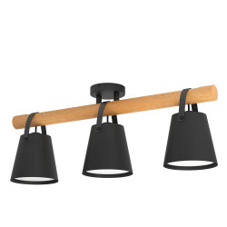 Plafonnier Boyle Noir Bois EGLO 3x10W E27 | EGLO