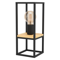 Lampe à poser Libertad noire et bois E27 40 W EGLO