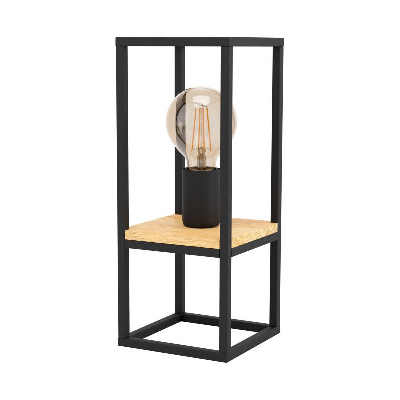 Lampe à poser Libertad noire et bois E27 40 W EGLO