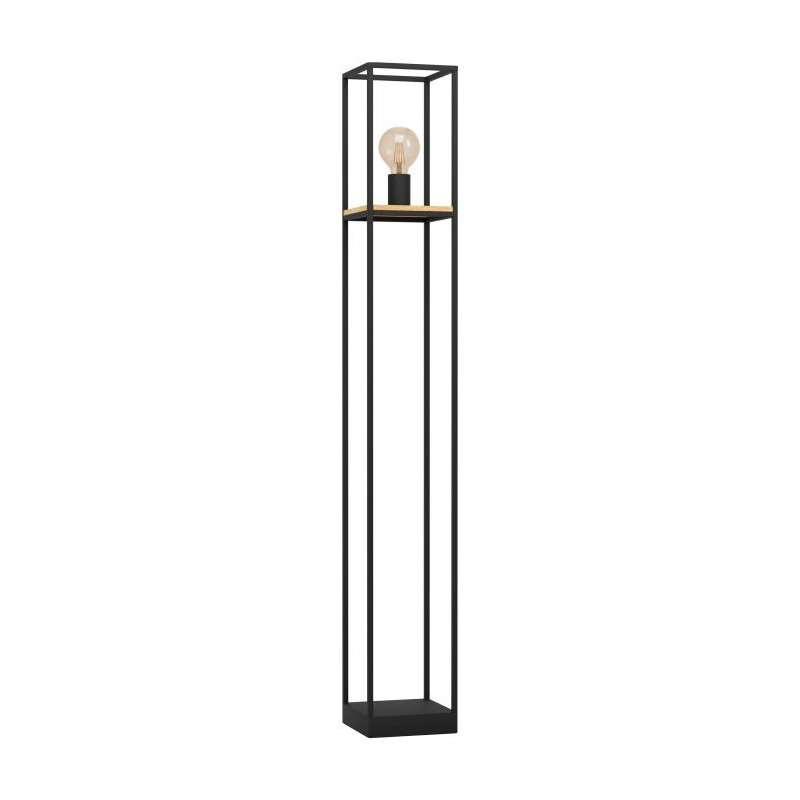 Lampadaire Libertad noir et bois E27 40 W EGLO