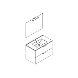 Meuble de salle de bain avec vasque et miroir Euro Pack blanc brillant 80 cm ALLIBERT Meuble de salle de bain avec vasque et miroir Euro Pack blanc brillant 80 cm ALLIBERT