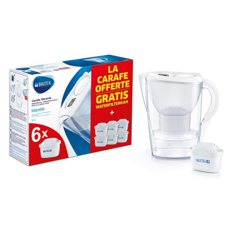 Carafe à eau filtrante à cartouche rechargeable + boite 5