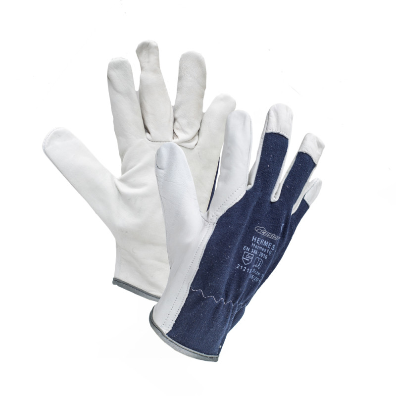 Paire de gants Hermes en cuir taille 8 CASTOR