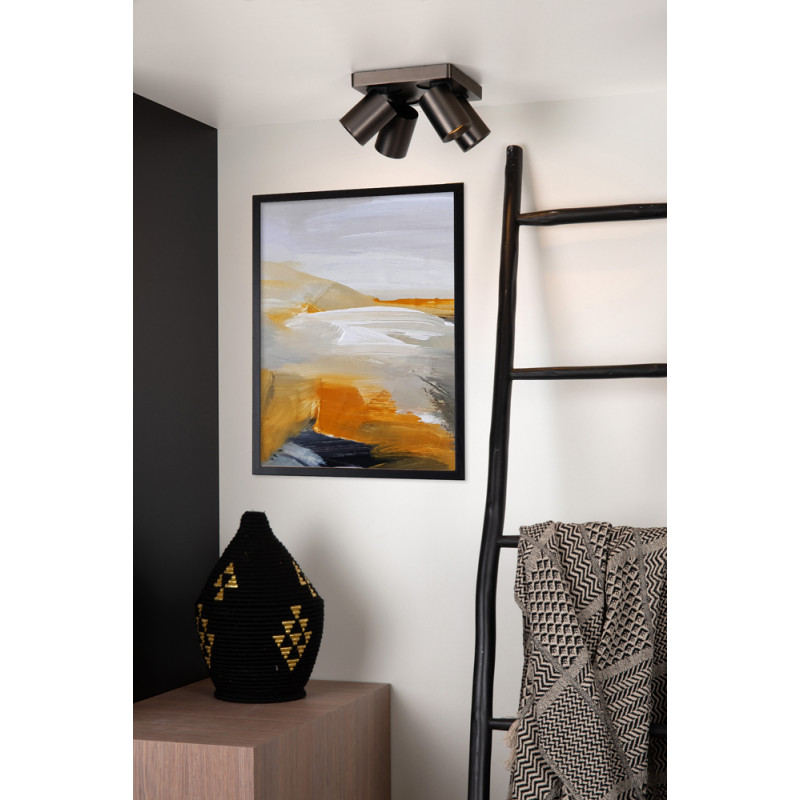 Spot Nigel LED GU10 20 W dimmable acier noir LUCIDE Spot Nigel LED GU10 20 W dimmable acier noir LUCIDE