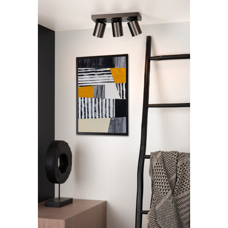 Spot Nigel LED GU10 15 W dimmable acier noir LUCIDE Spot Nigel LED GU10 15 W dimmable acier noir LUCIDE