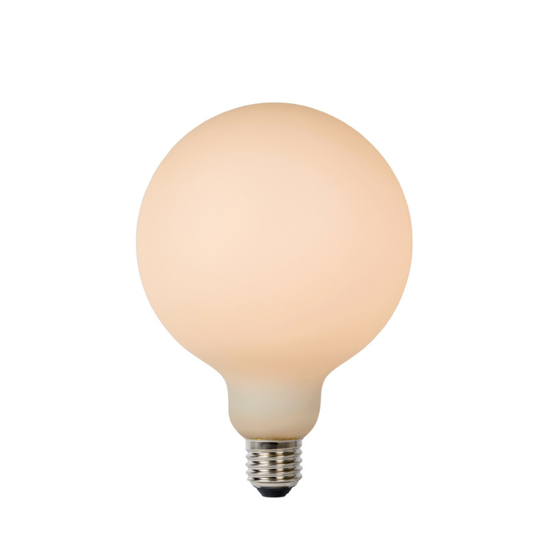 Ampoule à filament LED Bulb E27 8 W Ø 12,5 cm dimmable opalin LUCIDE