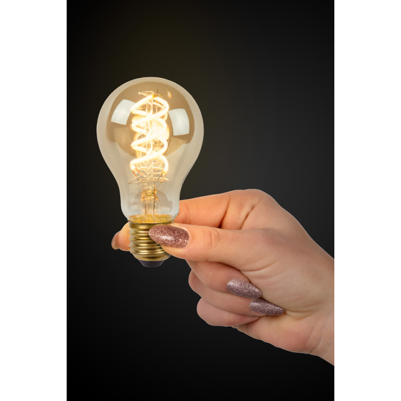 Ampoule à filament LED Bulb E27 5 W Ø 6 cm dimmable fumé LUCIDE Ampoule à filament LED Bulb E27 5 W Ø 6 cm dimmable fumé LUCIDE