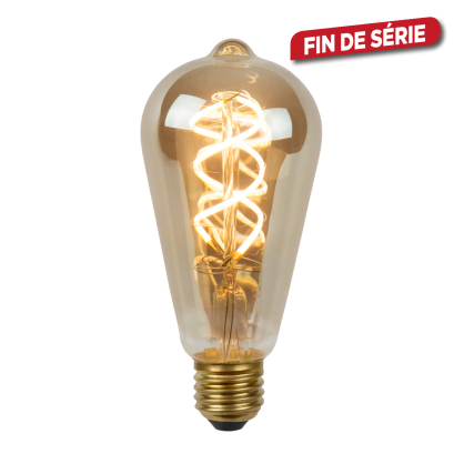 Ampoule à filament LED Bulb E27 5 W Ø 6,4 cm dimmable fumé LUCIDE