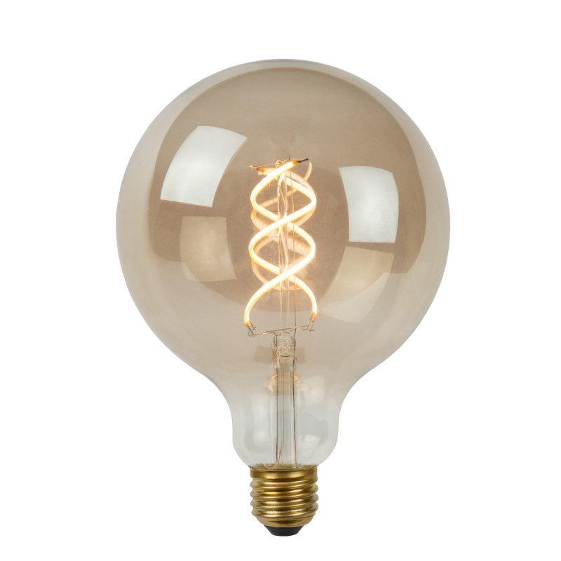 Ampoule à filament LED Bulb E27 5 W Ø 12,5 cm dimmable fumé LUCIDE