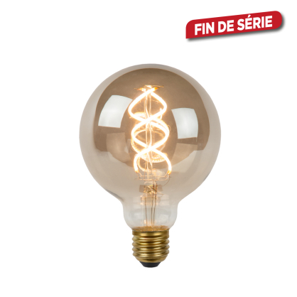 Ampoule à filament LED Bulb E27 5 W Ø 9,5 cm dimmable fumé LUCIDE