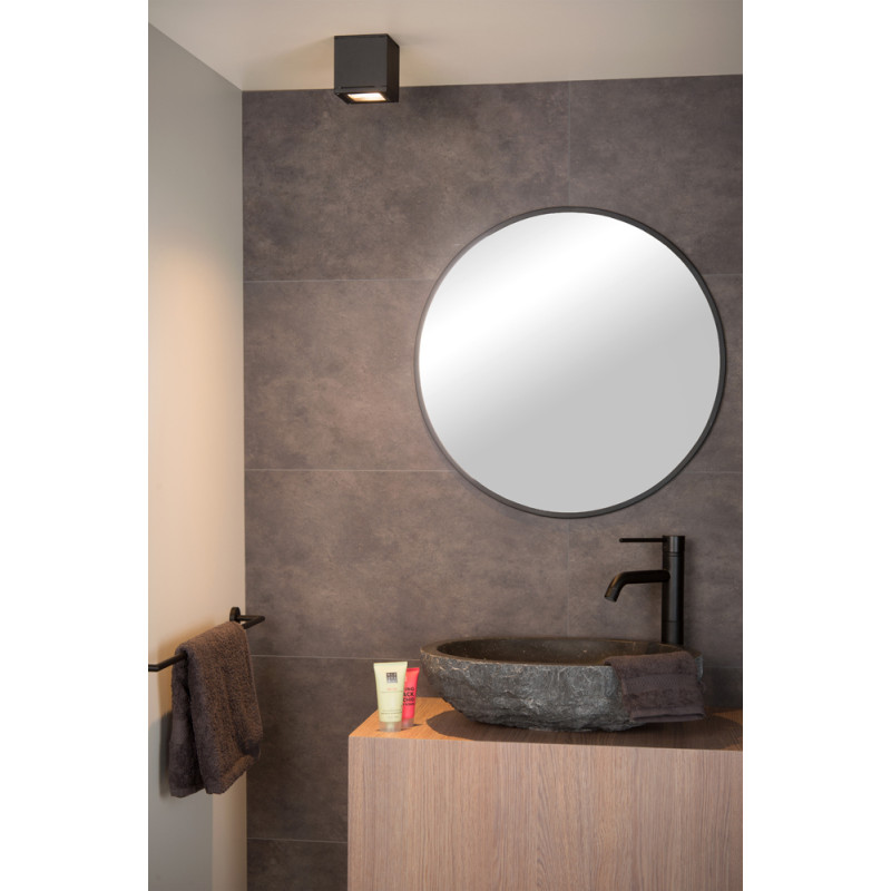 Spot de salle de bain carré Aven GU10 50 W noir LUCIDE Spot de salle de bain carré Aven GU10 50 W noir LUCIDE