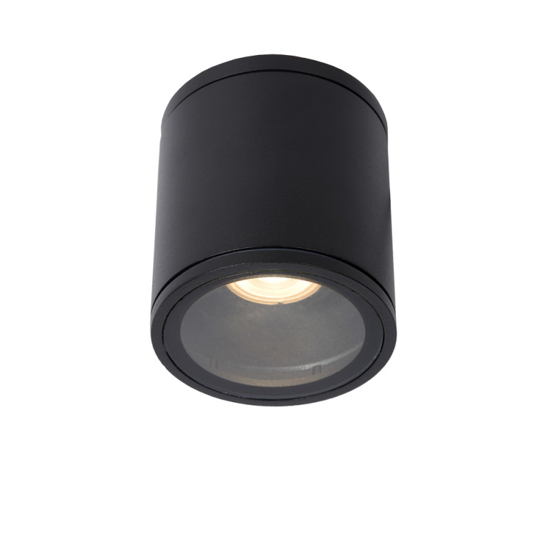 Spot de salle de bain rond Aven GU10 50 W noir LUCIDE