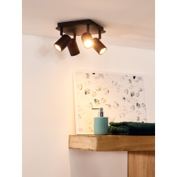 Spot de salle de bain Lennert LED GU10 20 W dimmable noir LUCIDE Spot de salle de bain Lennert LED GU10 20 W dimmable noir LUCIDE