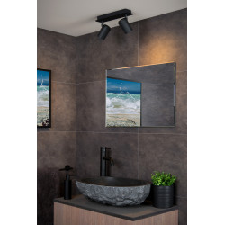 Spot de salle de bain Lennert LED GU10 10 W dimmable noir LUCIDE Spot de salle de bain Lennert LED GU10 10 W dimmable noir LUCIDE