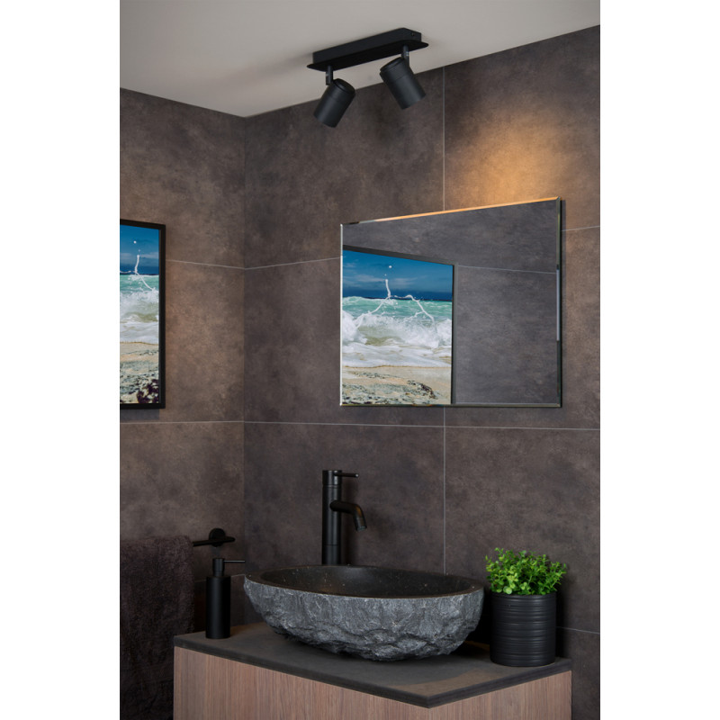 Spot de salle de bain Lennert LED GU10 10 W dimmable noir LUCIDE Spot de salle de bain Lennert LED GU10 10 W dimmable noir LUCIDE