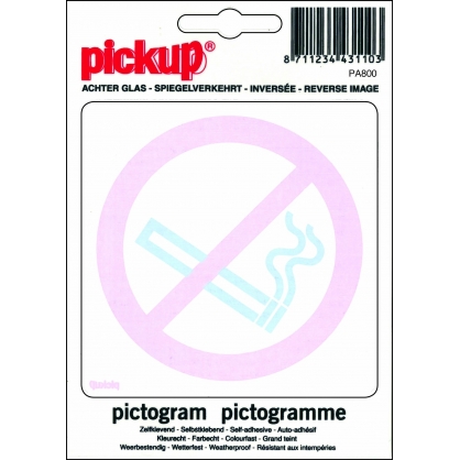 Pictogramme adhésif inversé vinyle 10 x 10 cm Défense de fumer