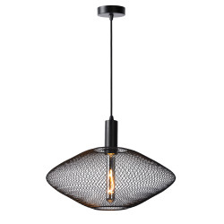 Suspension Mesh Ø 45 cm E27 40 W dimmable noire LUCIDE