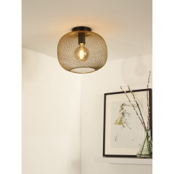 Plafonnier Mesh Ø 30 cm E27 40 W dimmable doré LUCIDE Plafonnier Mesh Ø 30 cm E27 40 W dimmable doré LUCIDE
