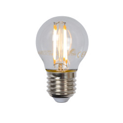 Ampoule à filament LED E27 4 W Ø 4,5 cm dimmable transparente LUCIDE Ampoule à filament LED E27 4 W Ø 4,5 cm dimmable transparente LUCIDE