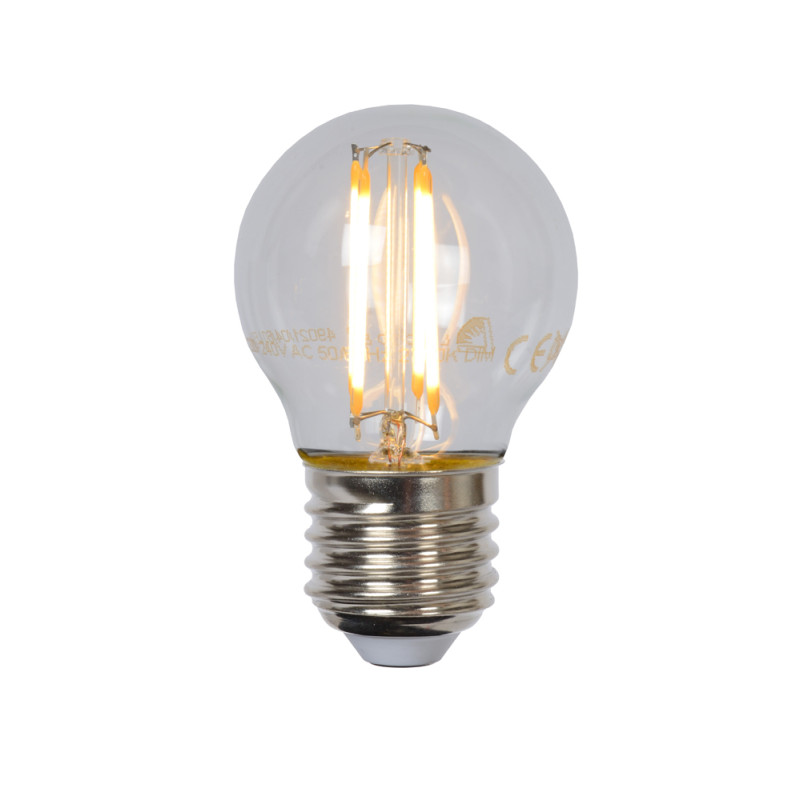 Ampoule à filament LED E27 4 W Ø 4,5 cm dimmable transparente LUCIDE