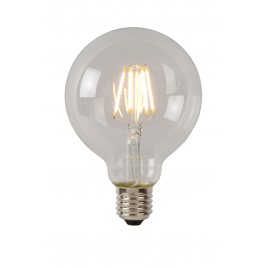Ampoule à filament LED E27 5W Ø 9,5 cm dimmable transparente LUCIDE