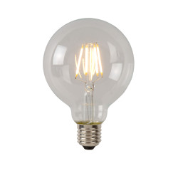 Ampoule à filament LED E27 5W Ø 9,5 cm dimmable transparente LUCIDE Ampoule à filament LED E27 5W Ø 9,5 cm dimmable transparente LUCIDE