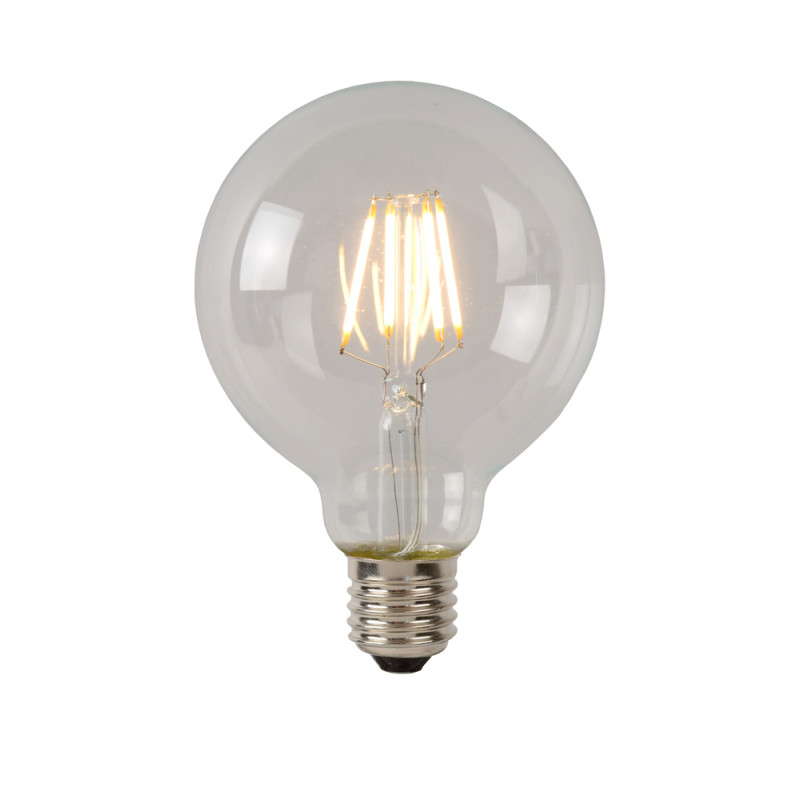 Ampoule à filament LED E27 5W Ø 9,5 cm dimmable transparente LUCIDE