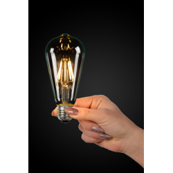 Ampoule à filament LED E27 5 W Ø 6,4 cm dimmable transparente LUCIDE Ampoule à filament LED E27 5 W Ø 6,4 cm dimmable transparente LUCIDE
