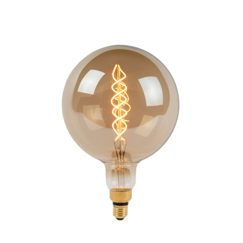 Ampoule à filament Giant Bulb LED E27 8 W Ø 20 cm dimmable fumée LUCIDE