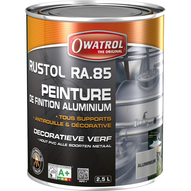 Peinture antirouille Rustol aluminium 2,5 L OWATROL