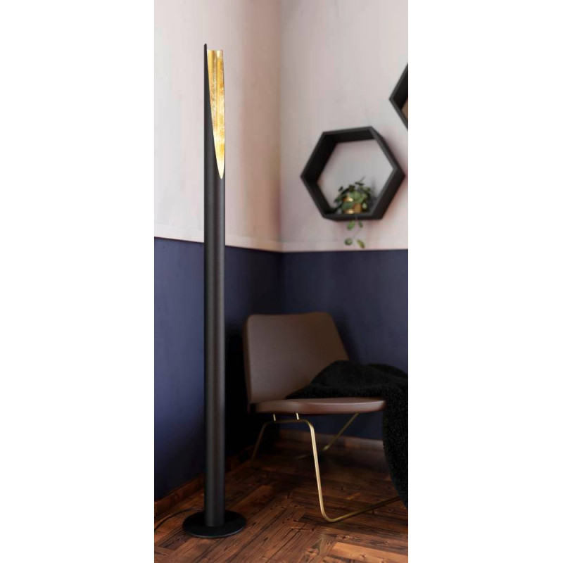 Lampadaire Barbotto GU10 4,5 W noir et or EGLO Lampadaire Barbotto GU10 4,5 W noir et or EGLO
