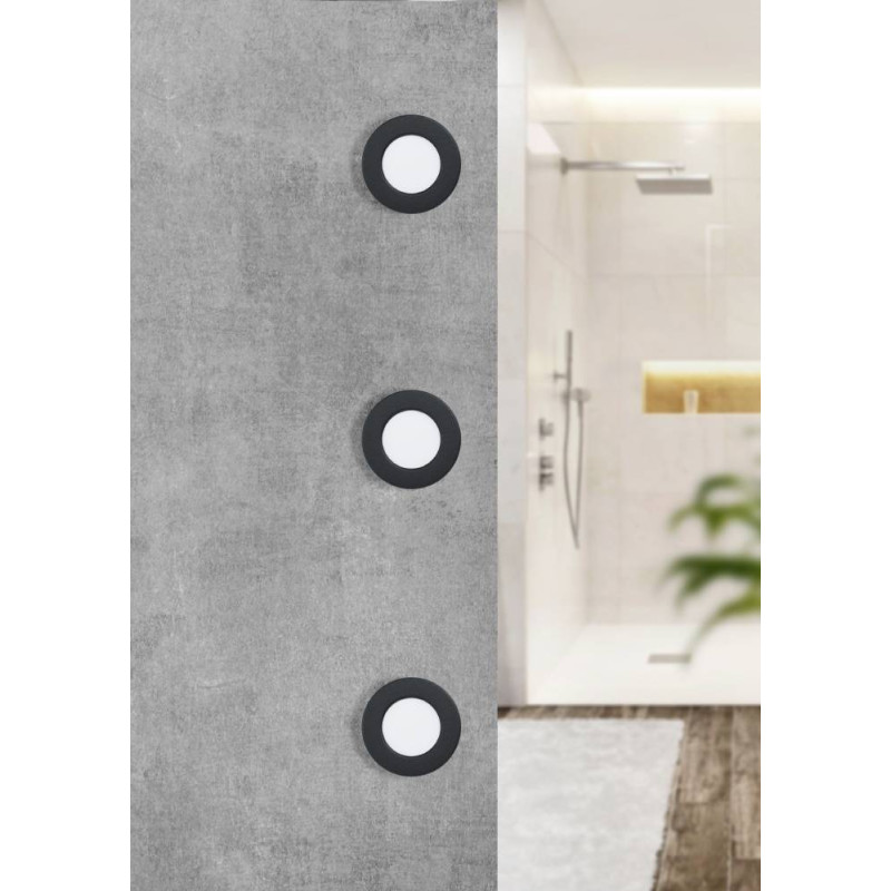 Spot encastrable Fueva 5 LED blanc chaud 2,7 W noir EGLO Spot encastrable Fueva 5 LED blanc chaud 2,7 W noir EGLO