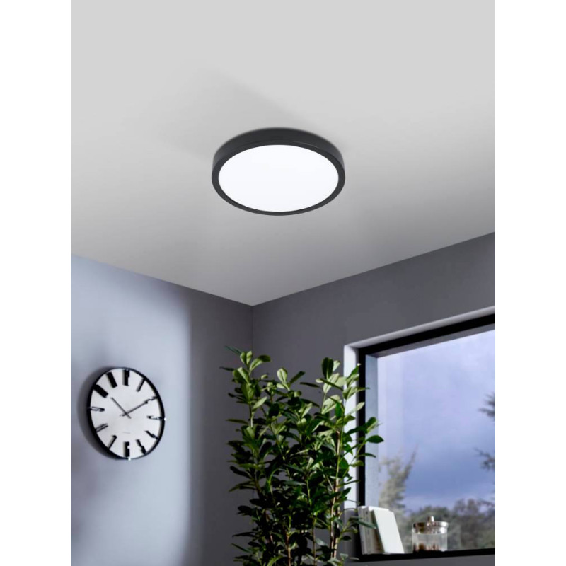 Plafonnier Fueva 5 LED blanc chaud 20,5 W noir EGLO Plafonnier Fueva 5 LED blanc chaud 20,5 W noir EGLO