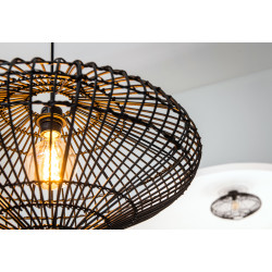 Suspension noire Magali E27 40 W Ø 56 cm LUCIDE Suspension noire Magali E27 40 W Ø 56 cm LUCIDE