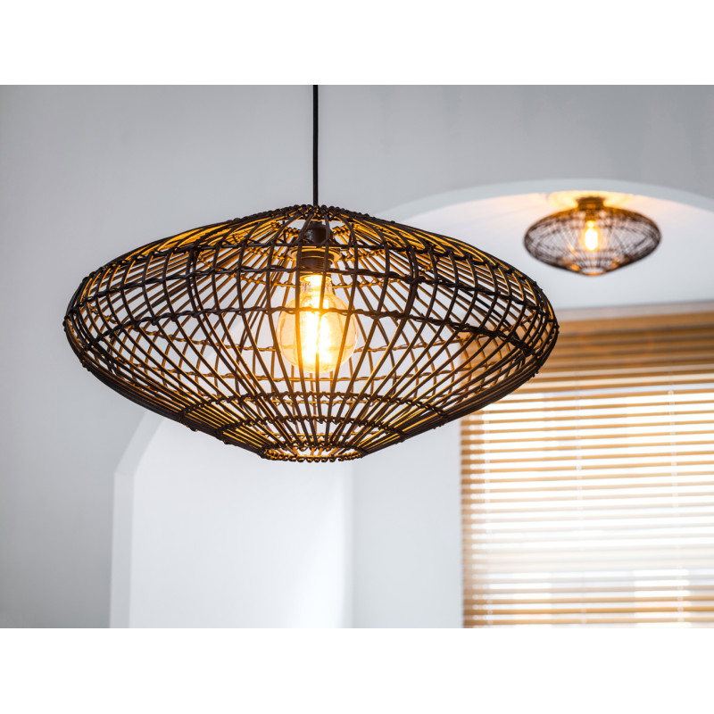 Suspension noire Magali E27 40 W Ø 56 cm LUCIDE Suspension noire Magali E27 40 W Ø 56 cm LUCIDE