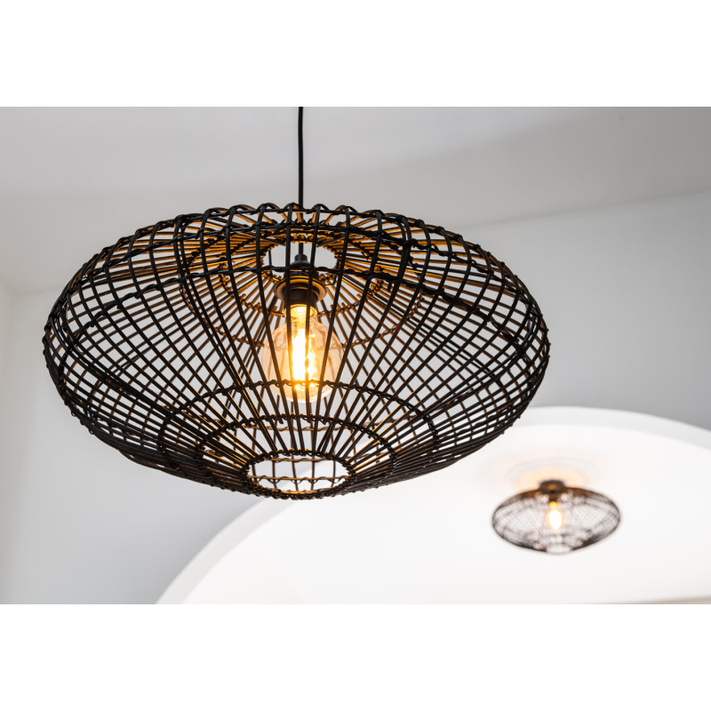 Suspension noire Magali E27 40 W Ø 56 cm LUCIDE Suspension noire Magali E27 40 W Ø 56 cm LUCIDE