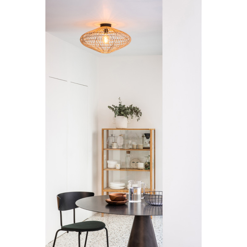 Plafonnier bois clair Magali E27 40 W Ø 56 cm LUCIDE Plafonnier bois clair Magali E27 40 W Ø 56 cm LUCIDE