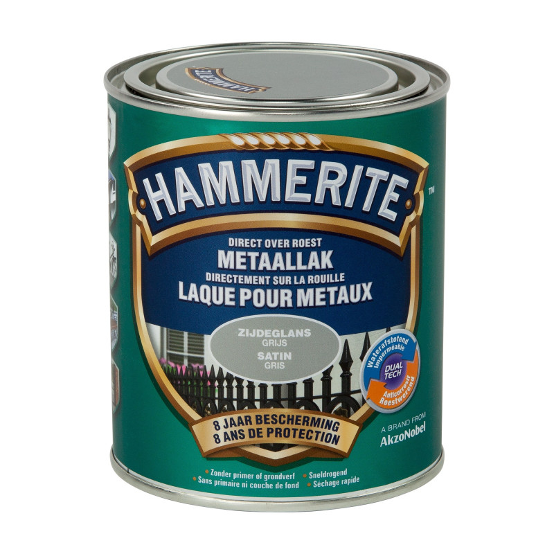 Laque antirouille pour métaux argent satinée 0,7 L HAMMERITE