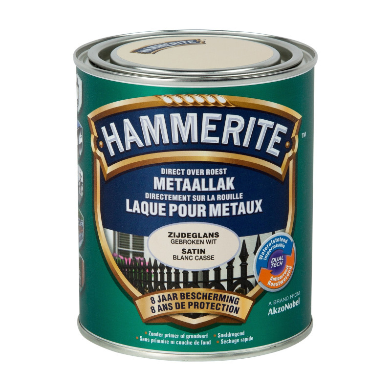 Laque antirouille pour métaux blanc cassé satinée 0,7 L HAMMERITE