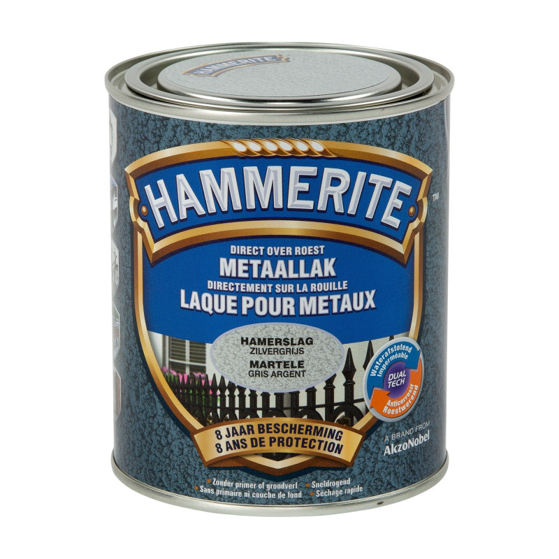 Laque antirouille pour métaux martelés argent 0,7 L HAMMERITE