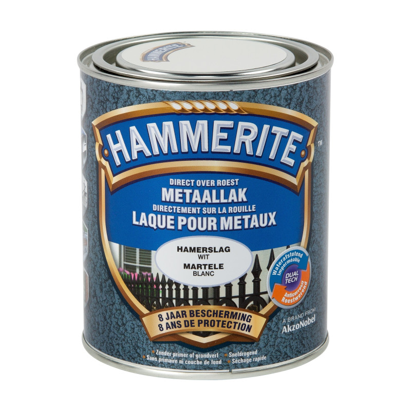 Laque antirouille pour métaux martelés blanche 0,7 L HAMMERITE