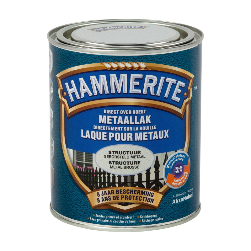 Laque antirouille pour métaux structure métal brossé 0,7 L HAMMERITE