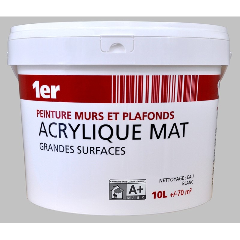 Peinture Murs et Plafonds blanche mate 10 L MR.BRICOLAGE