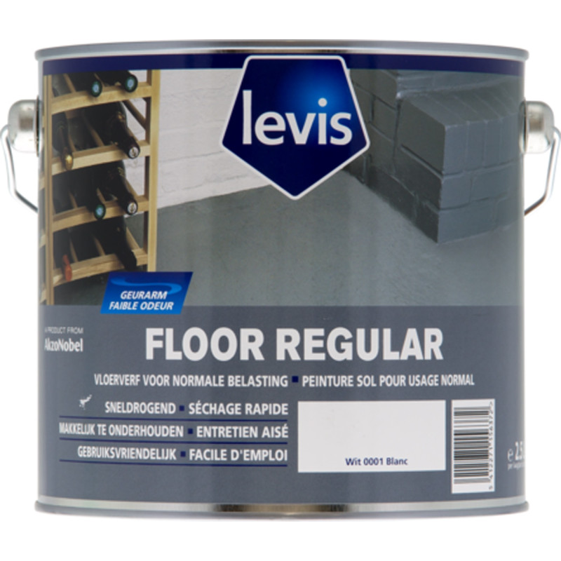 Peinture pour sol Floor Regular blanche 2,5 L LEVIS